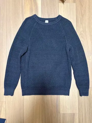 다케오 키쿠치 네이비 리브 스웨터