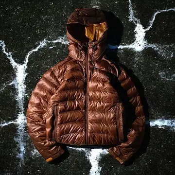 새상품급 컬럼비아 클레이터 레이크 알파인 다운 후드티 tech 브라운