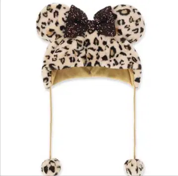 디즈니 팬캡 레오파드 무늬 미니 브라운