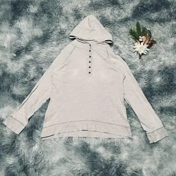 후드 부착 티셔츠 긴팔 무지 심플 캐주얼 그레이