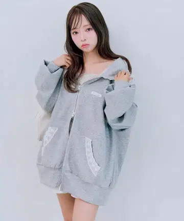 새상품급 OLIVE des OLIVE 레이스 후드티