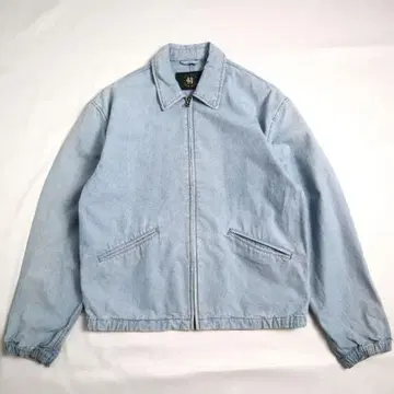 90s 빈티지 데님 스윙탑 블루종 카라 부착 짧은 기장