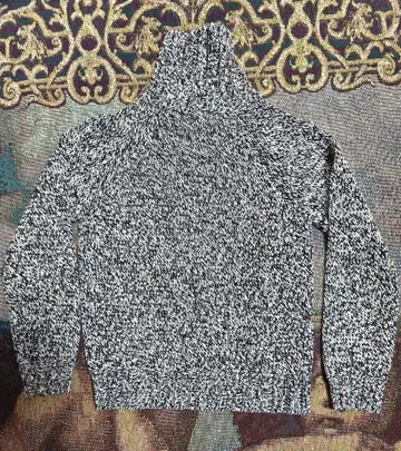 Liz Claiborne 터틀넥 니트 참깨 소금 패턴 래글런 로우 게이지