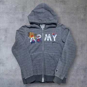 레어 miraco 그레이 풀 집업 후드티 맨투맨 자수