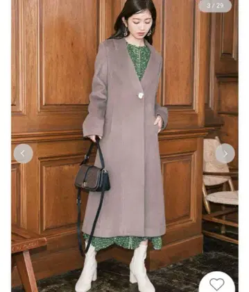 릴리 브라운 모카 롱 코트