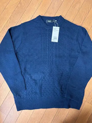 AZUL 네이비 케이블 니트 스웨터 L
