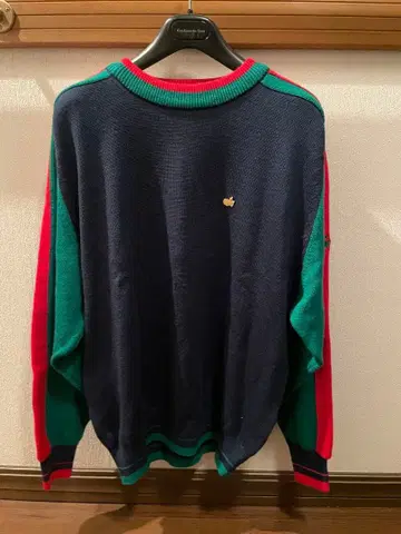 마스터스 골프 니트 스웨터 네이비 레드 그린