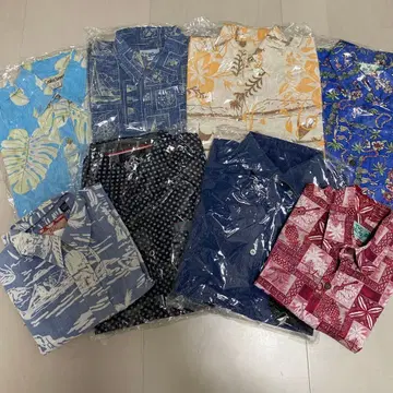 하와이안 프린트 카리유시, 반팔 셔츠 8장 세트