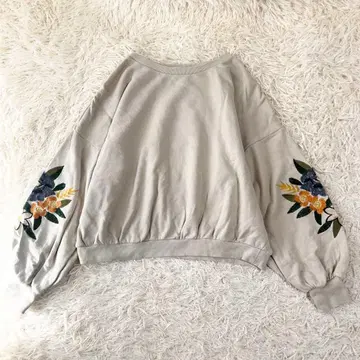 SUPER HAKKA 슈퍼 하카 자수 맨투맨 루즈핏 코튼