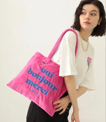 LOGO FLUFFY BAG 토트백 핑크