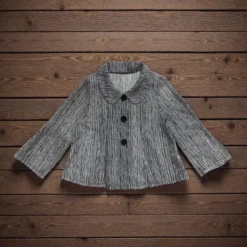 트위드 자켓 여성용 M 화이트 블랙 구제 의류 90s 레트로 빈티지