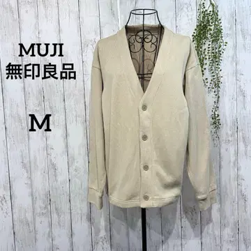 무인양품 가디건 M 맨투맨 V넥 심플 봄/가을/겨울 베이지