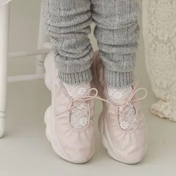 merry jenny 개더 인조 가죽 스니커즈 핑크