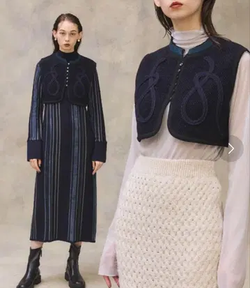 PUBLIC TOKYO embroidery stripe onepiece