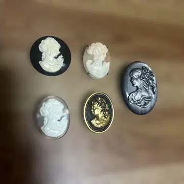 카메오 브로치 5개 세트 쇼와 레트로 빈티지