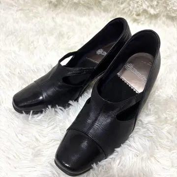 뷰포트 컴포트 펌프스 3E 22cm 블랙 가죽 에나멜