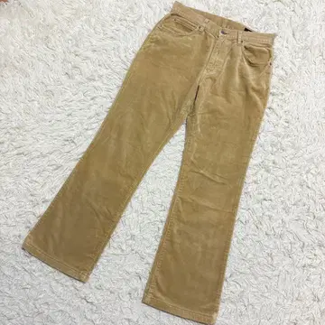 유니클로 코듀로이 팬츠 플레어 팬츠 무지 베이지 가을/겨울