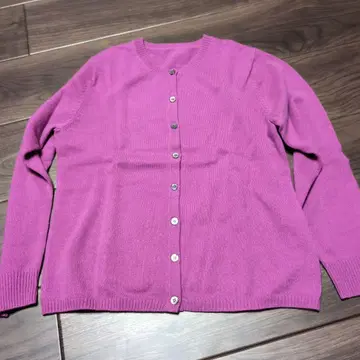 캐시미어 100% 핑크 긴팔 가디건 사이즈 40