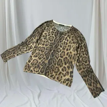 Duras Ambient 레오파드 무늬 긴팔 가디건