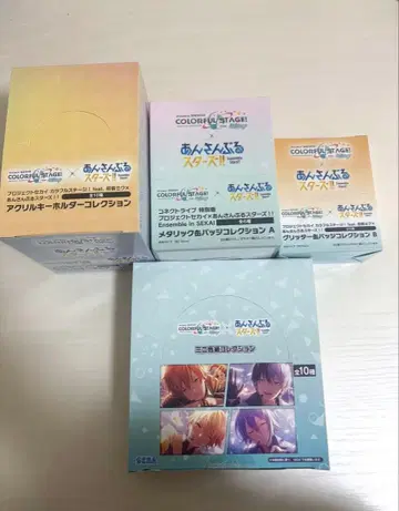 프로세카 x 앙스타 캔뱃지 & 아크릴 키링 & 색지 4상자 세트