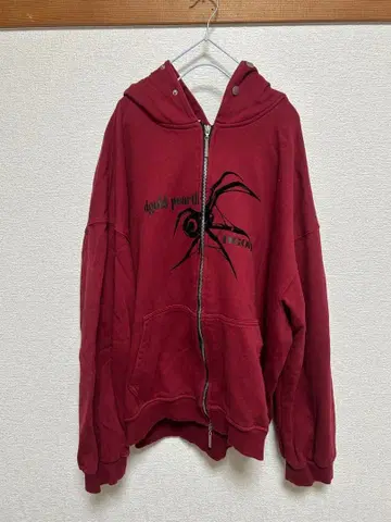 지저인 y2k 더블 지퍼 빨간색 XL 사이즈