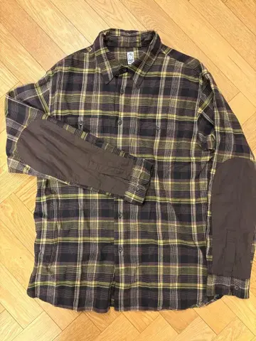 KATO 엘르 엘보 패치 긴팔 플란넬 셔츠