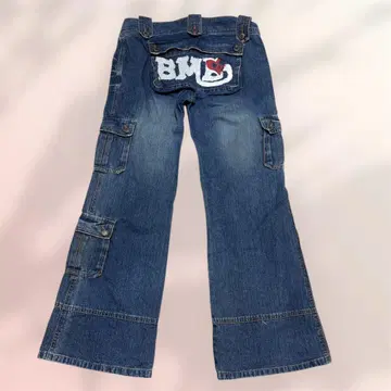 BLUEMOUEBLUE 블루문 블루 플레어 데님 데미지 가공