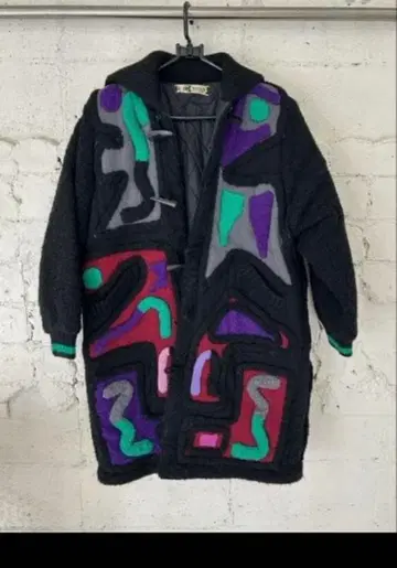 간사이 인터내셔널 추상 무늬 롱 코트