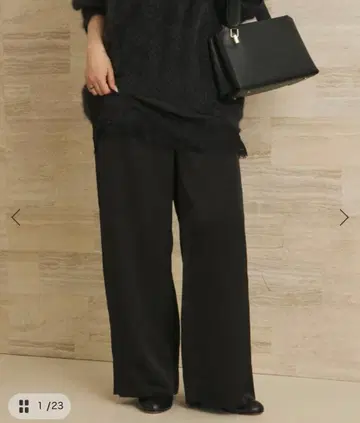 미사용 새상품 Plage 새틴 이지 팬츠 블랙 36