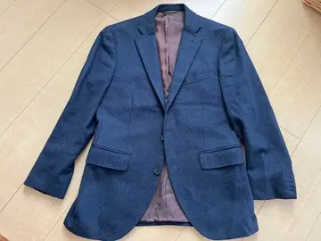 영국 MOON 사제 트위드 원단 네이비 테일러드 자켓