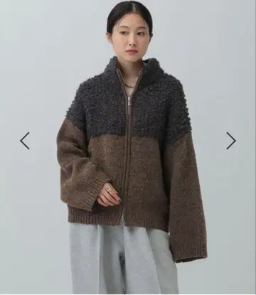 LEPSIM 3.5 게이지 절개 ZIP 가디건