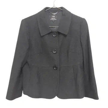 23구 카라 부착 숏 자켓 블랙 40 빅 버튼