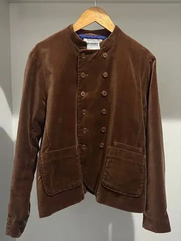 BEAMSBOY 브라운 코듀로이 노카라 자켓