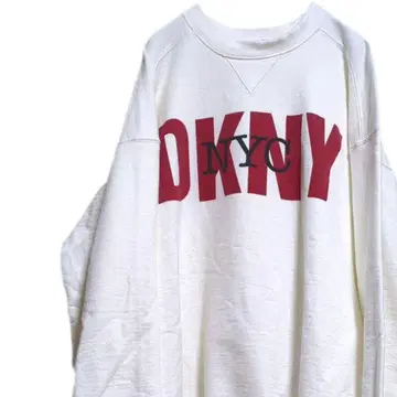 DKNY NYC 로고 화이트 스웨트 셔츠 트레이닝복