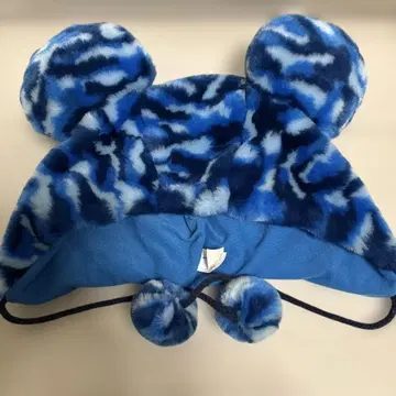 디즈니 카모 패턴 팬캡 미키 파랑