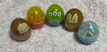 디즈니 미니 지우개와 계란형 케이스 5개 세트