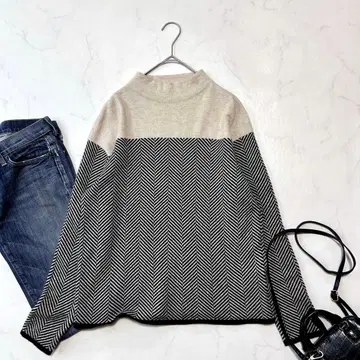 더마 컬렉션 캐시미어 100 하이넥 니트 디자인 패턴 3 사이즈