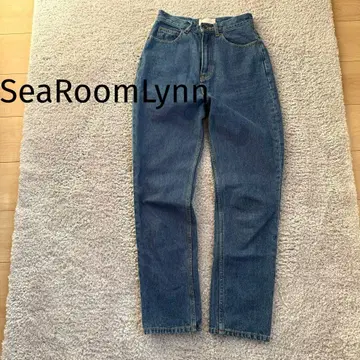 SeaRoomLynn 하이웨스트 슬림 데님 블루