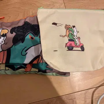 다조우기화 모듬 컬렉션 바닥 달린 파우치, 스퀘어 파우치