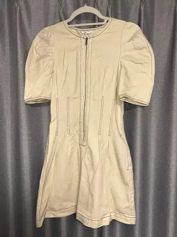 아이보리 집업 미니 원피스