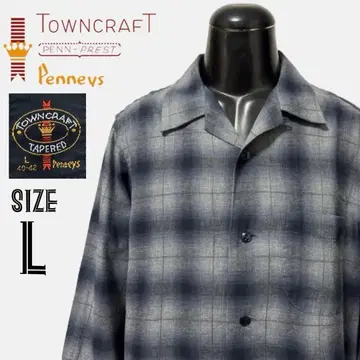 타운크라프트 TAPERED 택 복각, 좋은 배색의 옴브레 오픈 카라 셔츠