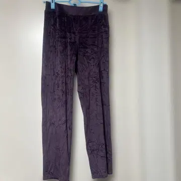 퍼플 플리스 루즈핏 팬츠 벨로아 소재