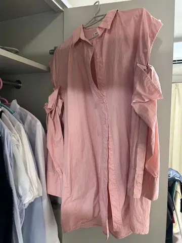 핑크 오버 사이즈 셔츠