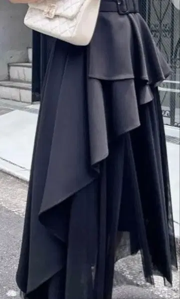 INGNI 스커트 공통 벨트 부착 튤 절개 아지메 스커트