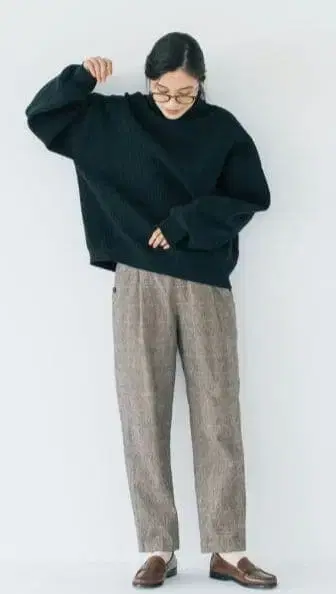 북유럽, 생활 잡화점 코튼 린넨의 깔끔한 테이퍼드 팬츠