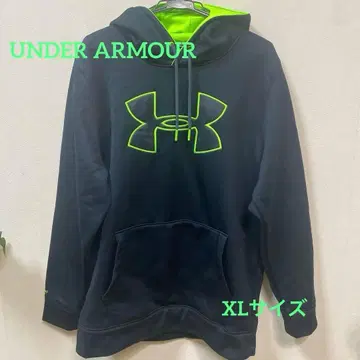 언더아머 블랙/라임 후드티