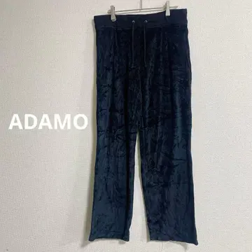 구제 의류 ADAMO 다크 블루 와이드 팬츠 벨로아 팬츠 블랙