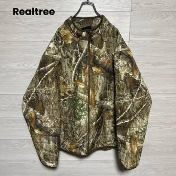 Realtree 자수 로고 충전솜 카모 자켓 오버 사이즈 라이트 다운