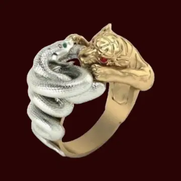 [ A013 ] 반지 남성용 실버 액세서리 뱀 호랑이 반지 20호