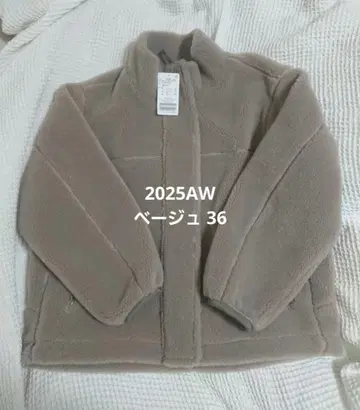 프레임워크 울 보아 스탠드 블루종 베이지 36 2025AW 새상품